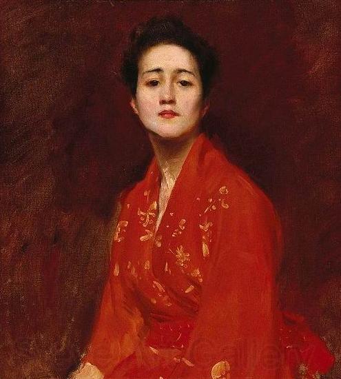 William Merrit Chase Study of a Girl in Japanese Dress Spain oil painting art